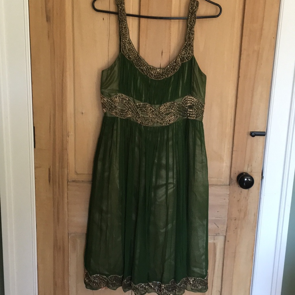 Gold and Green Grecian Dress - Picture 2 of 6